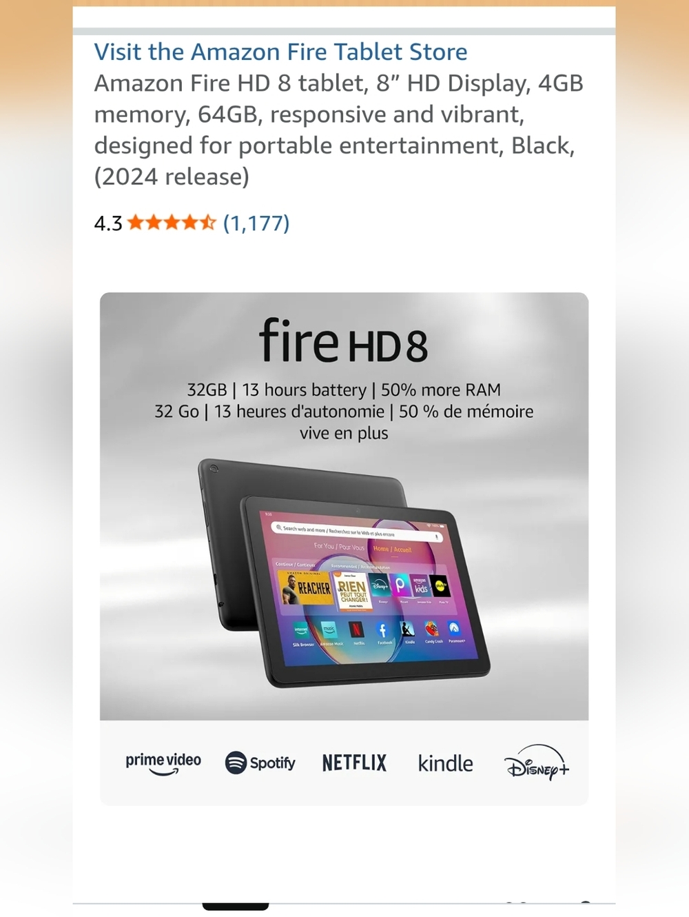 Amazon Fire HD 8 Tablet - Black